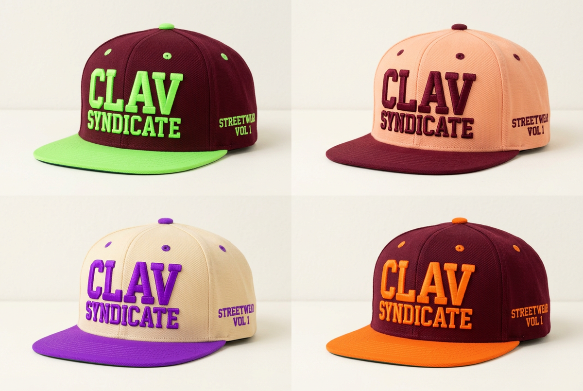 CLAV Syndicate Two-Tone Snapback Caps — Design Catalogue