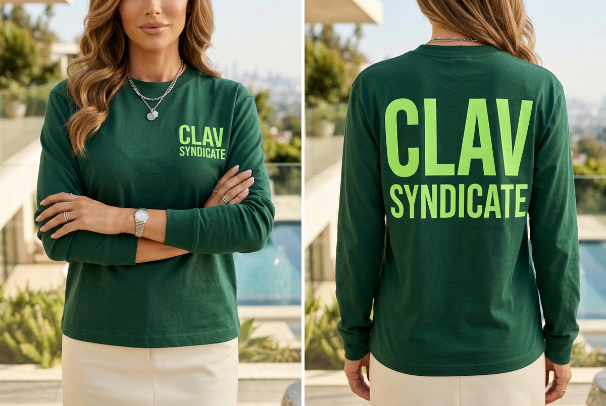 Women forest neon green long sleeve front back mockup