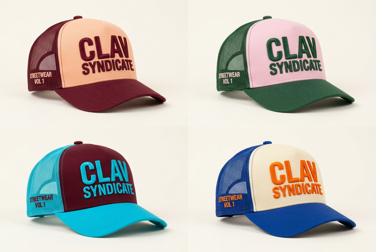 CLAV Syndicate Two-Tone Trucker Caps — Design Catalogue