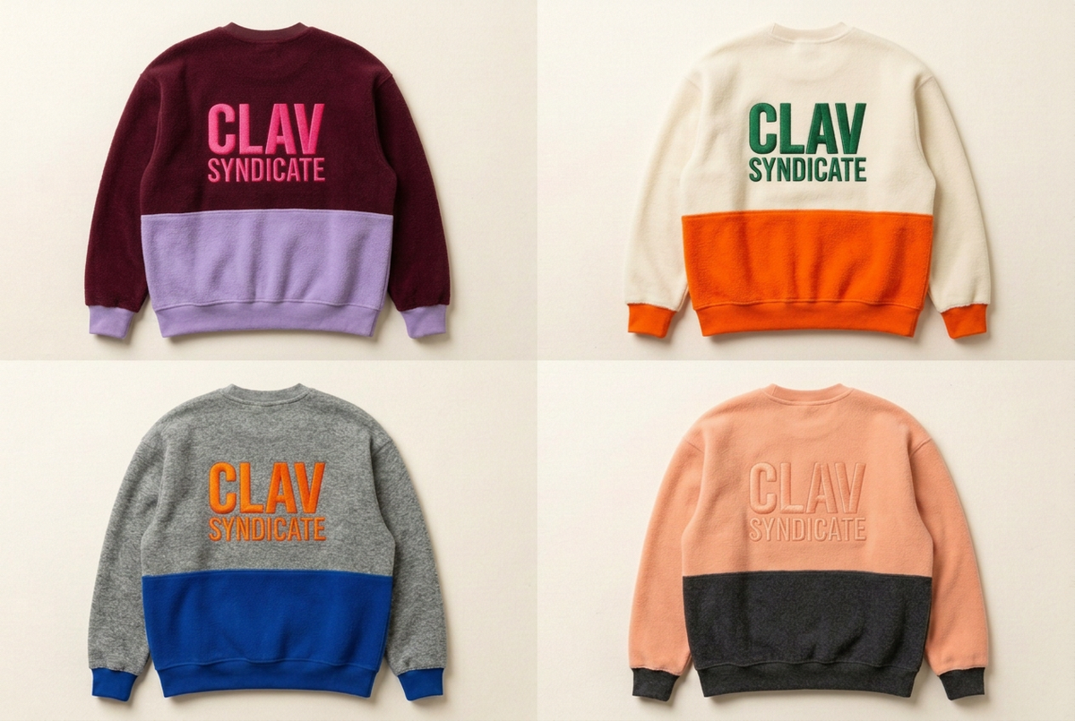 CLAV Syndicate Go Nuts Crewnecks — Design Catalogue