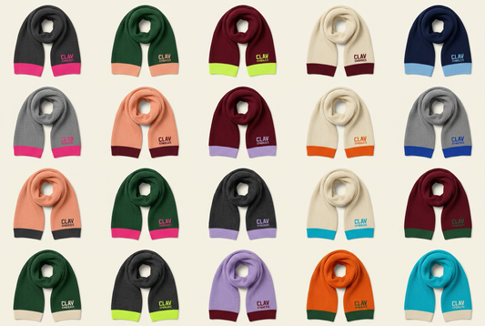 CLAV Syndicate Go Nuts Rib-Knit Scarves — Design Catalogue