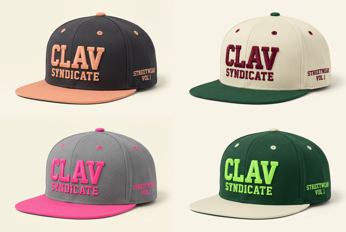 CLAV Syndicate Go Nuts Snapback Caps — Design Catalogue