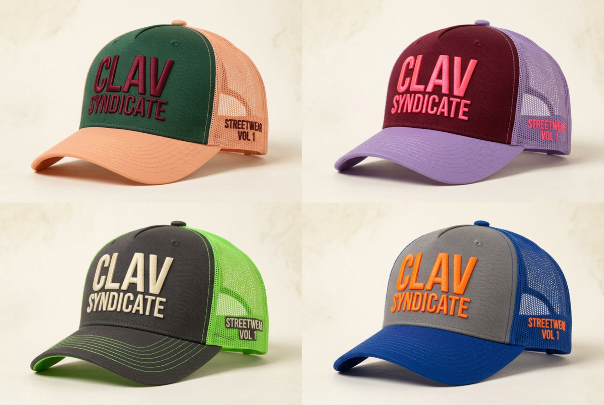 CLAV Syndicate Go Nuts Trucker Caps — Design Catalogue