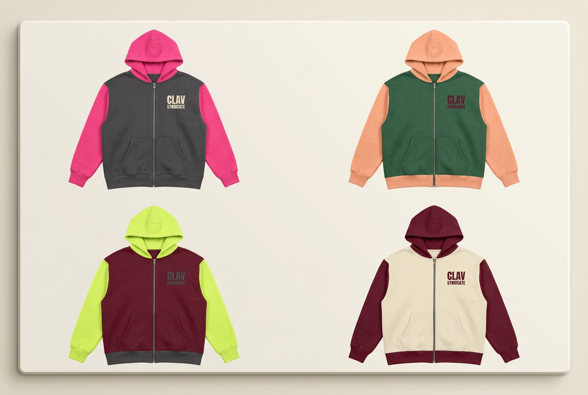 CLAV Syndicate Go Nuts Zip Hoodies — Design Catalogue