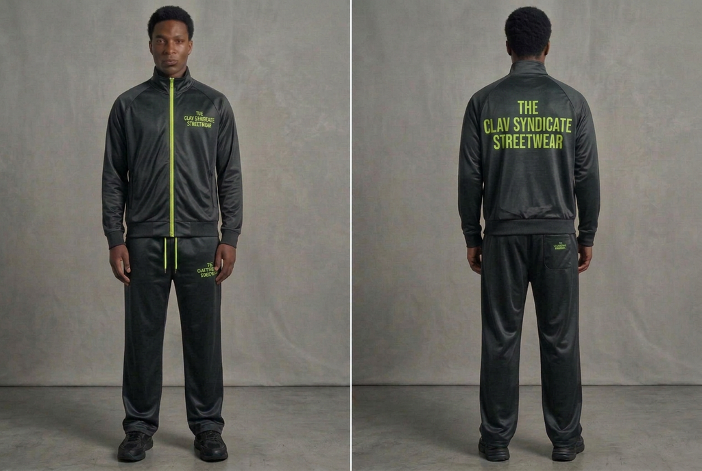 C.L.A.V Syndicate Glossy Tracksuit Set