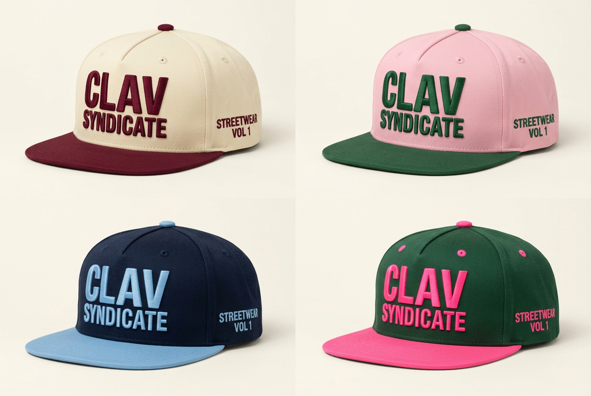 CLAV Syndicate Two-Tone Snapback Caps — Design Catalogue