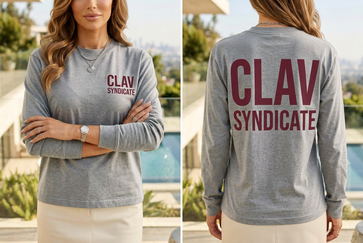 Women's heather grey burgundy Go Nuts long sleeve, close front and back split mockup