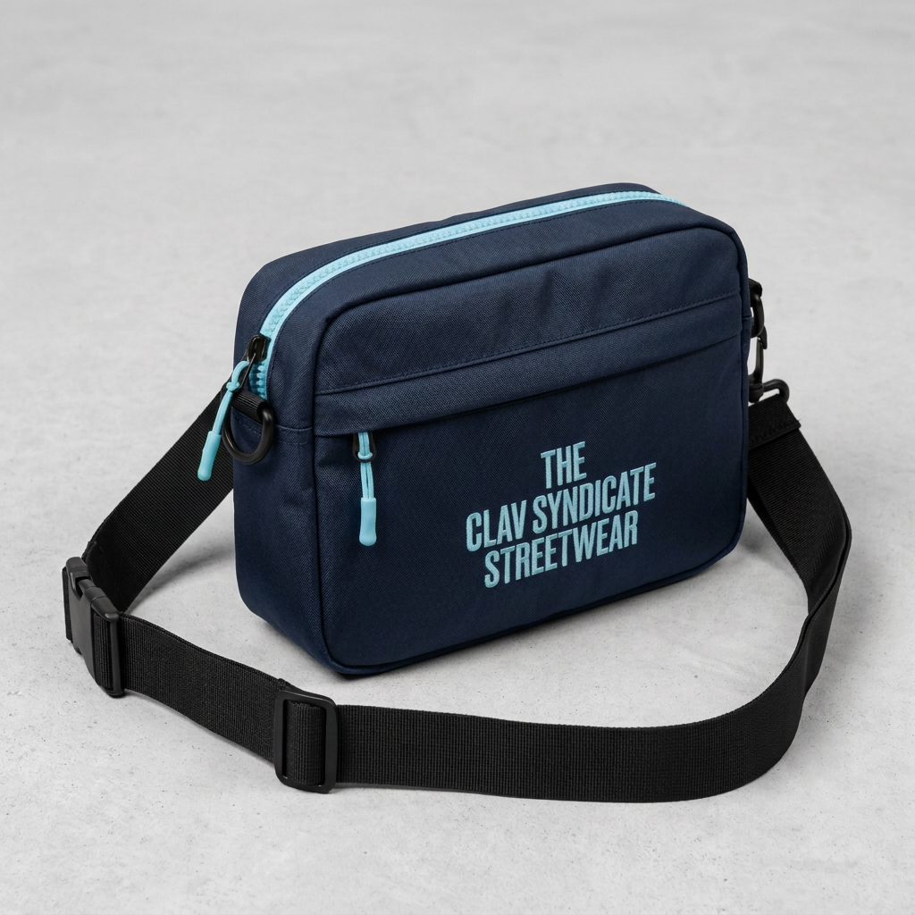 Navy and light-blue crossbody bag