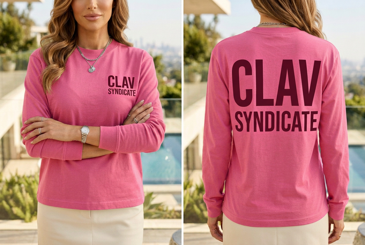 Women’s pink and burgundy long sleeve